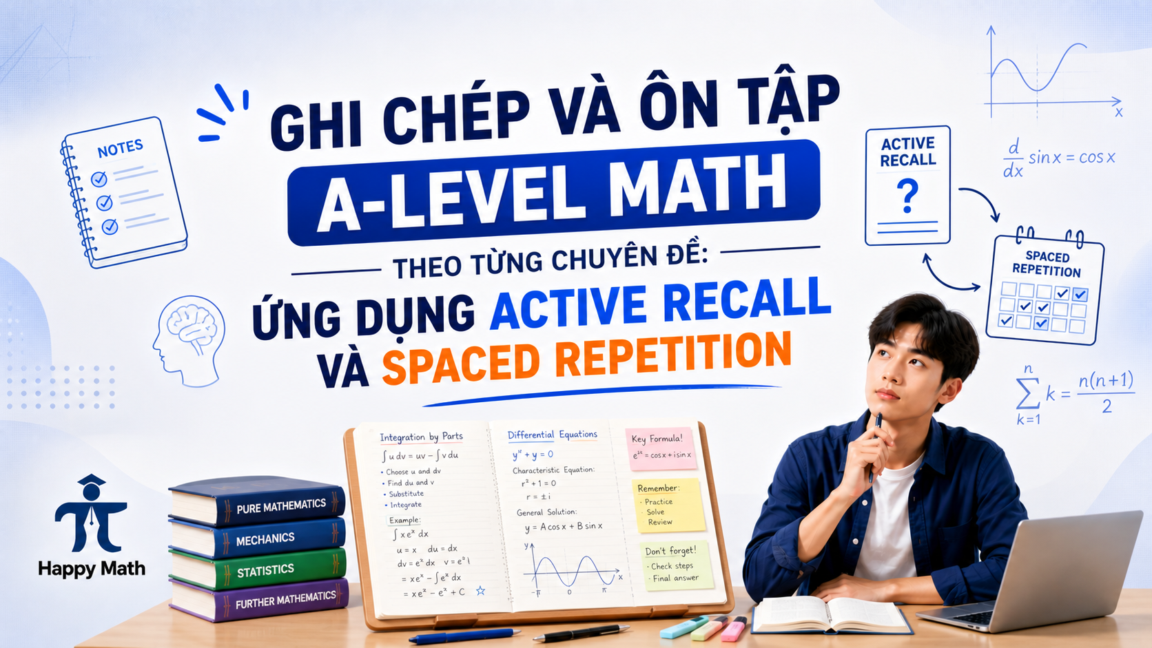 Ghi Chép Và Ôn Tập A-Level Math Theo Từng Chuyên Đề: Ứng Dụng Active Recall Và Spaced Repetition