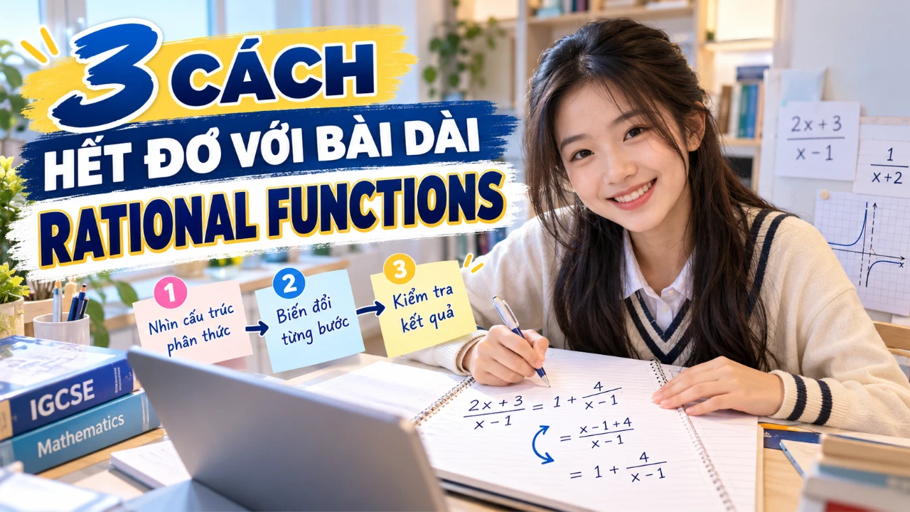 Bài 32: 3 cách giúp con không còn đơ khi gặp bài dài Rational Functions – IGCSE