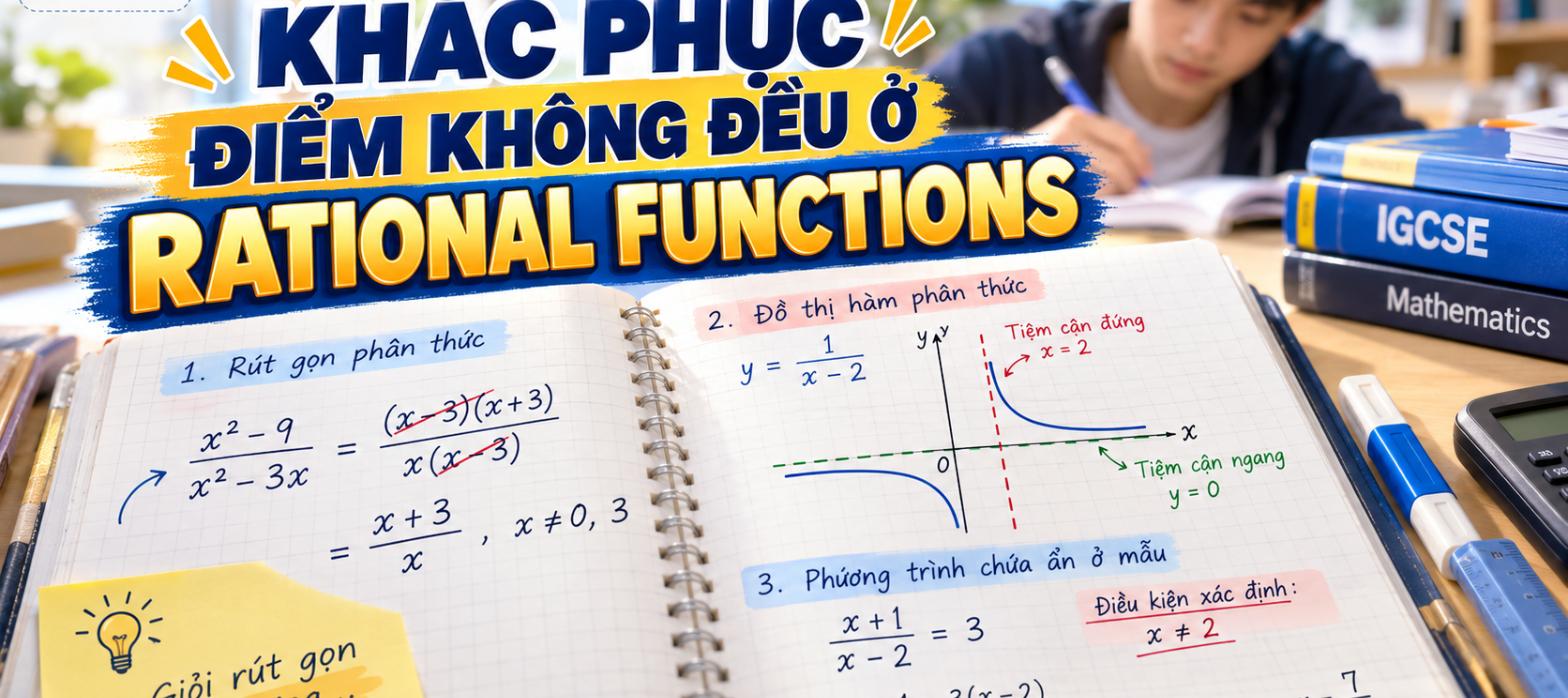 Bài 26: Khắc phục điểm không đều ở dạng bài Rational Functions – IGCSE