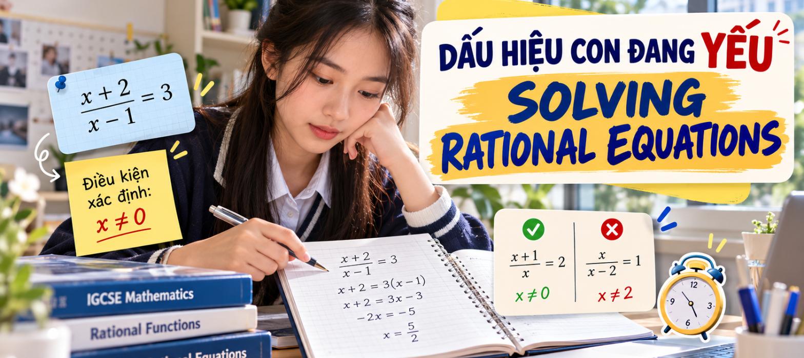 Bài 27: Dấu hiệu con đang yếu riêng dạng Solving Rational Equations – IGCSE