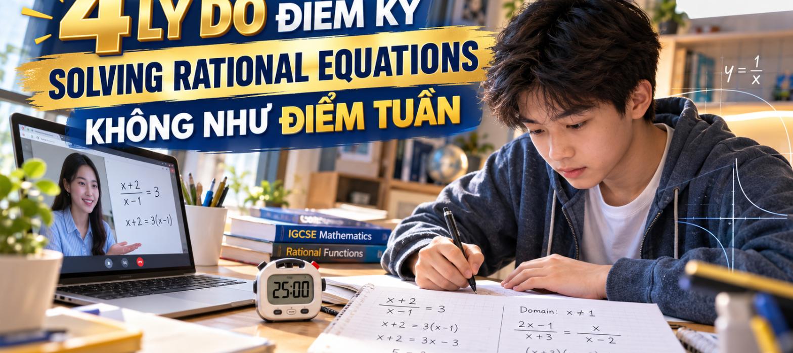 Bài 24: 4 lý do điểm kỳ Solving Rational Equations không như điểm tuần – IGCSE