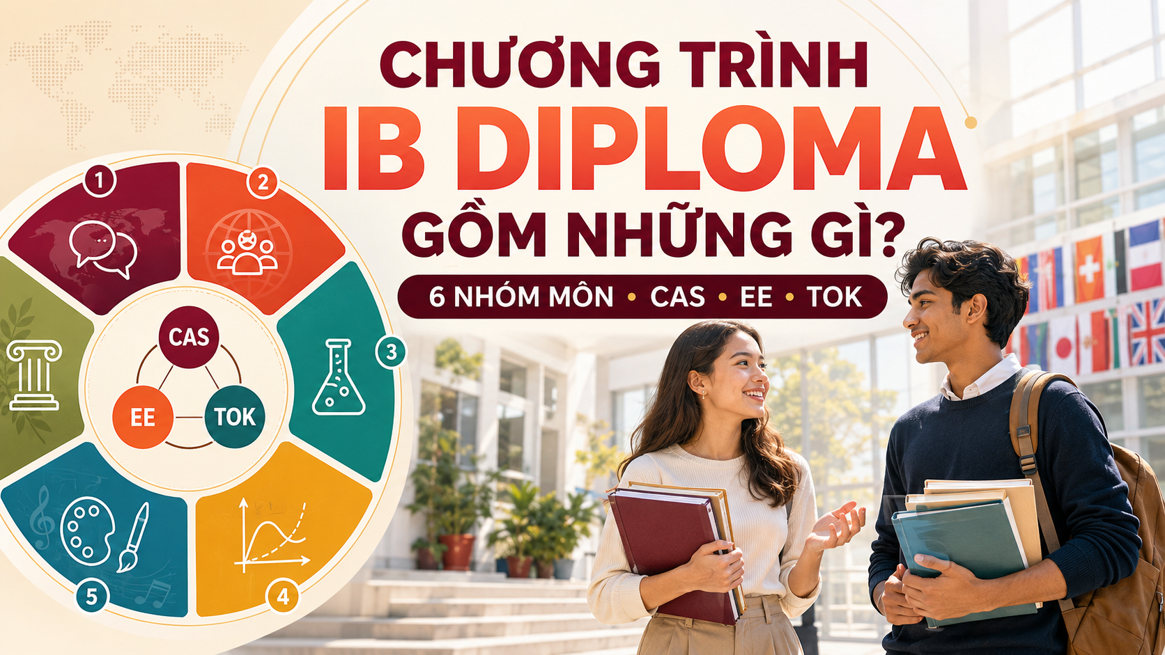 Chương Trình IB Diploma Gồm Những Gì? Cấu Trúc 6 Nhóm Môn, CAS, EE, TOK