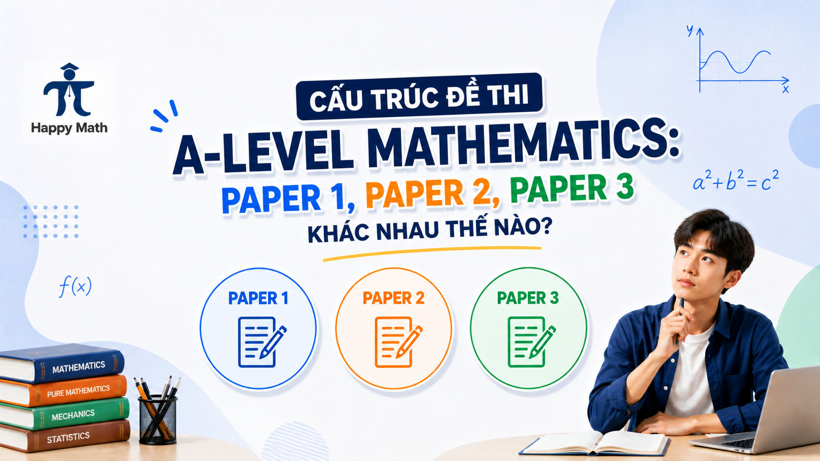 Cấu Trúc Đề Thi A-Level Mathematics: Paper 1, Paper 2, Paper 3 Khác Nhau Thế Nào?