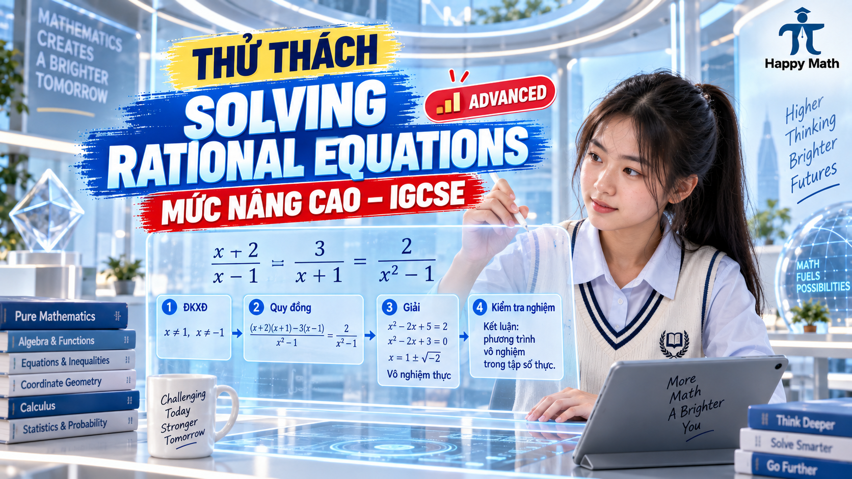Bài 18: Thử thách Solving Rational Equations ở mức nâng cao – IGCSE