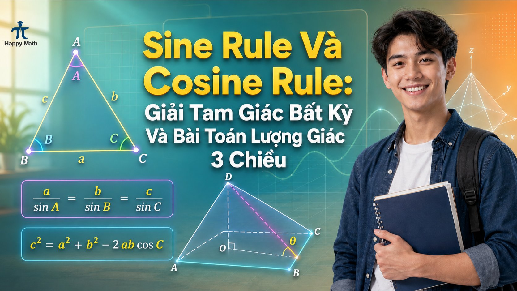 Sine Rule Và Cosine Rule: Giải Tam Giác Bất Kỳ Và Bài Toán Lượng Giác 3 Chiều