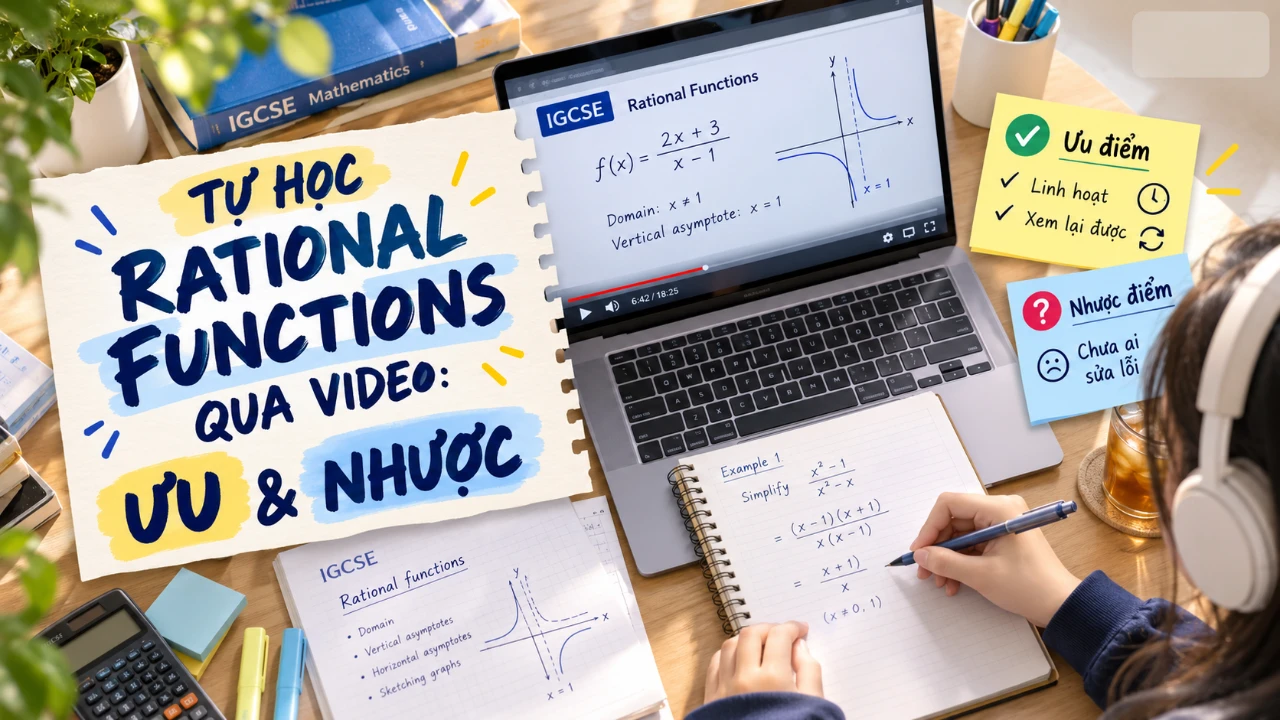 Bài 38: Ưu nhược điểm tự học Rational Functions qua video – IGCSE